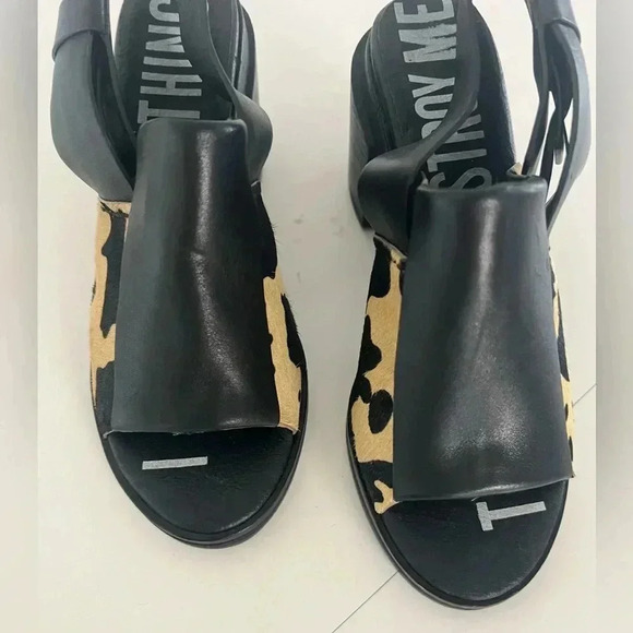 I Desire The Things That Will Destroy Me Chai Ankle Strap Black Leather Sandals - Picture 3 of 13